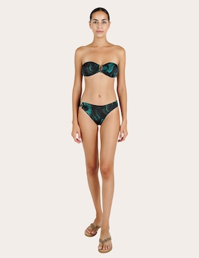 Bandeau Zingara estampado macroprint con copas  removibles para mujer