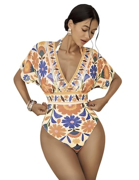 Traje de baño completo Shapely estampado floral para mujer