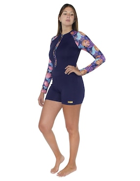 Traje de baño completo Sunskin estampado floral para mujer