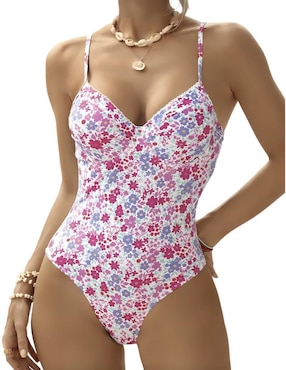 Traje de baño completo Marinity estampado floral para mujer