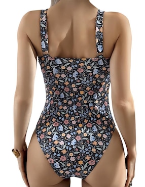 Traje de baño completo Marinity estampado floral para mujer