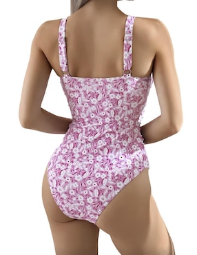 Traje de baño completo Marinity estampado floral para mujer