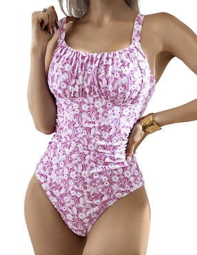 Traje de baño completo Marinity estampado floral para mujer