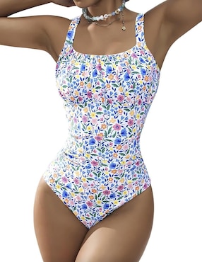 Traje de baño completo Marinity estampado floral para mujer