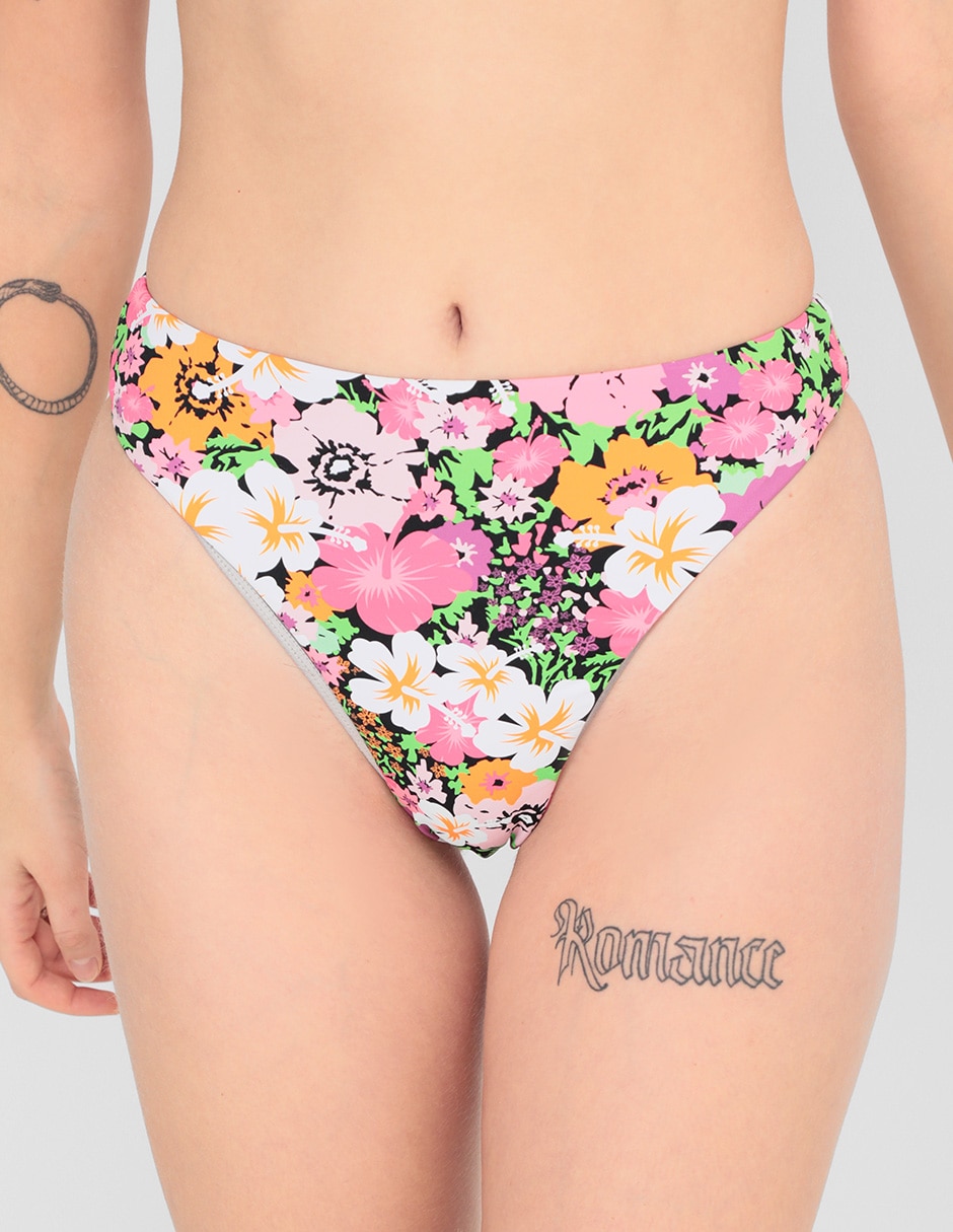 Bikini floral cintura baja para mujer