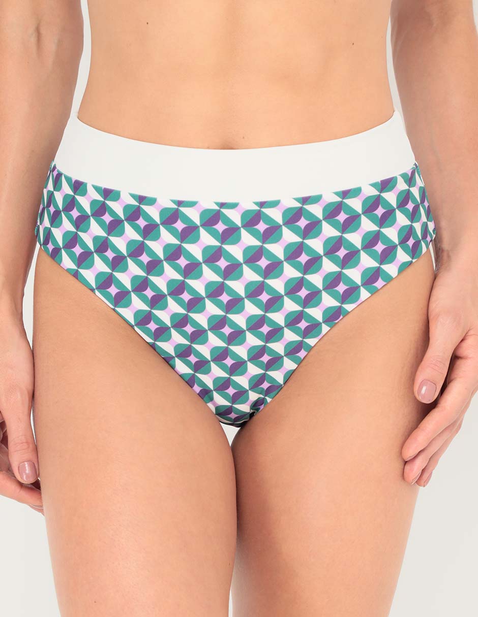 Bikini estampado cintura alta para mujer 1