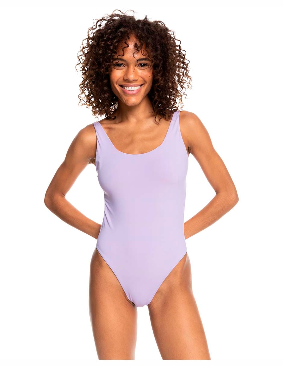 Traje de baño completo estampado a rayas para mujer 2