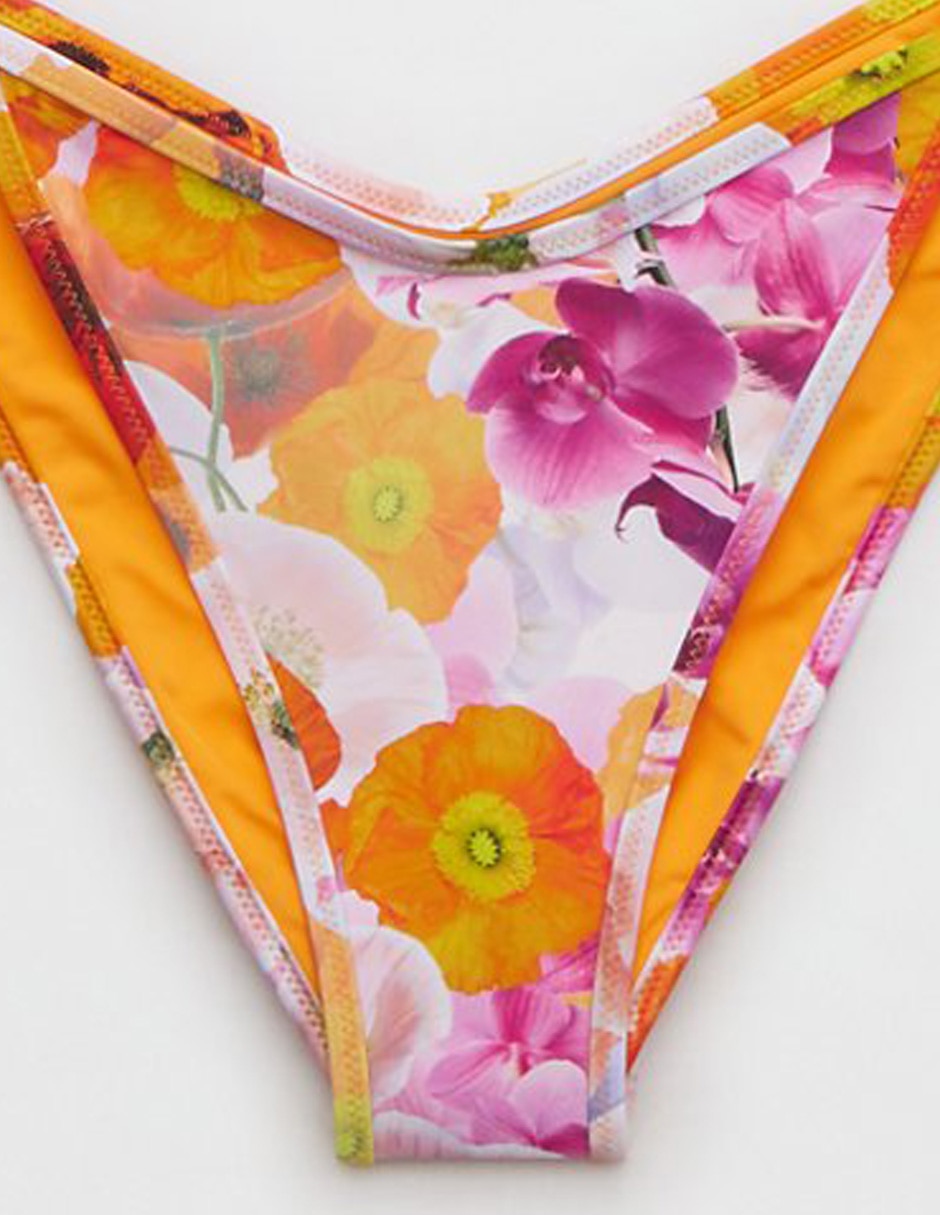 Panty bikini estampado floral a la cintura para mujer 3