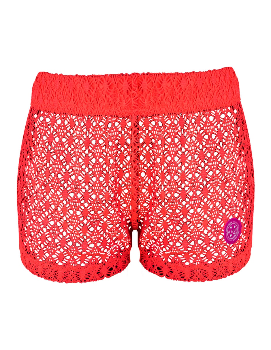 Short salida de playa con encaje para mujer 2