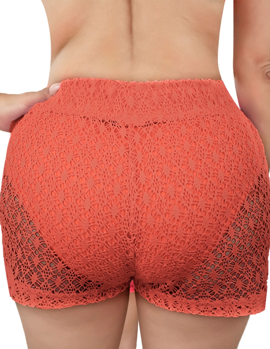 Short salida de playa con encaje para mujer 8
