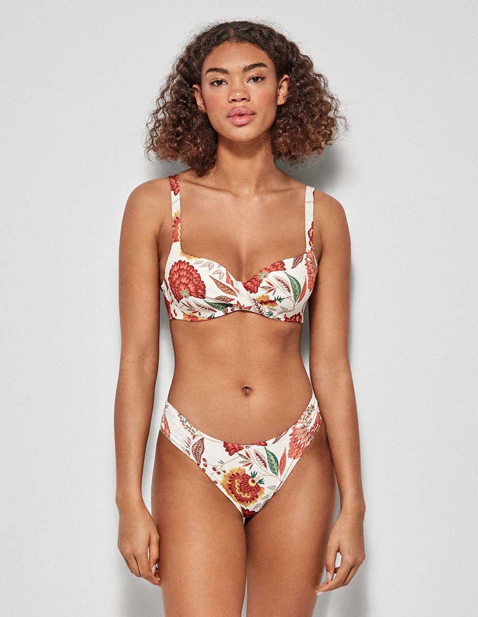 Top bikini Gisela estampado floral con copa preformada para mujer Talla 38 Multicolor