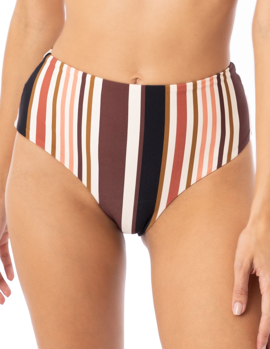 Bikini estampado a rayas a la cintura para mujer Bikini estampado a rayas a la cintura para mujer