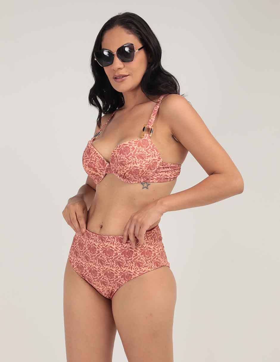 Bikini estampado floral a la cintura para mujer 1