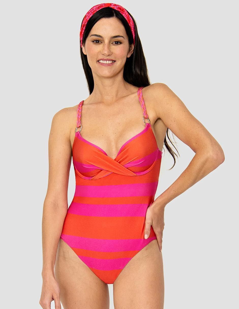 Tommy Hilfiger Traje De BaÃ±o Completo De Rayas Traje De Baño