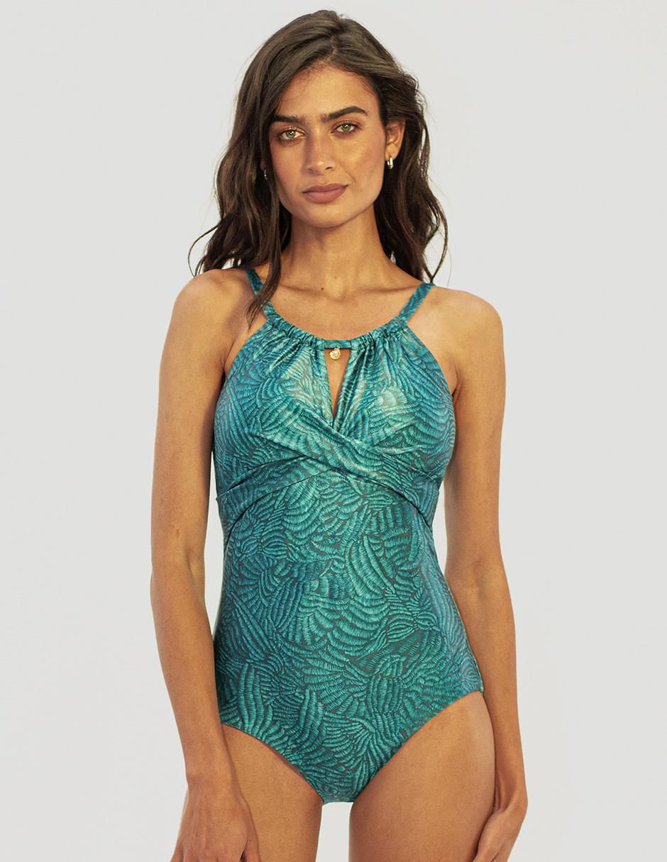 Traje de baño completo Bari Swimwear estampado floral para mujer