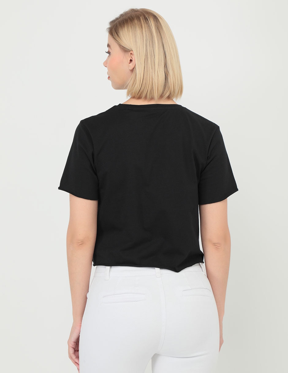 Playera manga corta cuello redondo para mujer 2