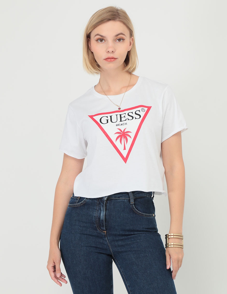 Playera manga corta cuello redondo para mujer