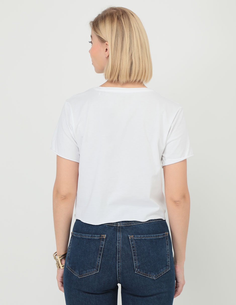 Playera manga corta cuello redondo para mujer 2