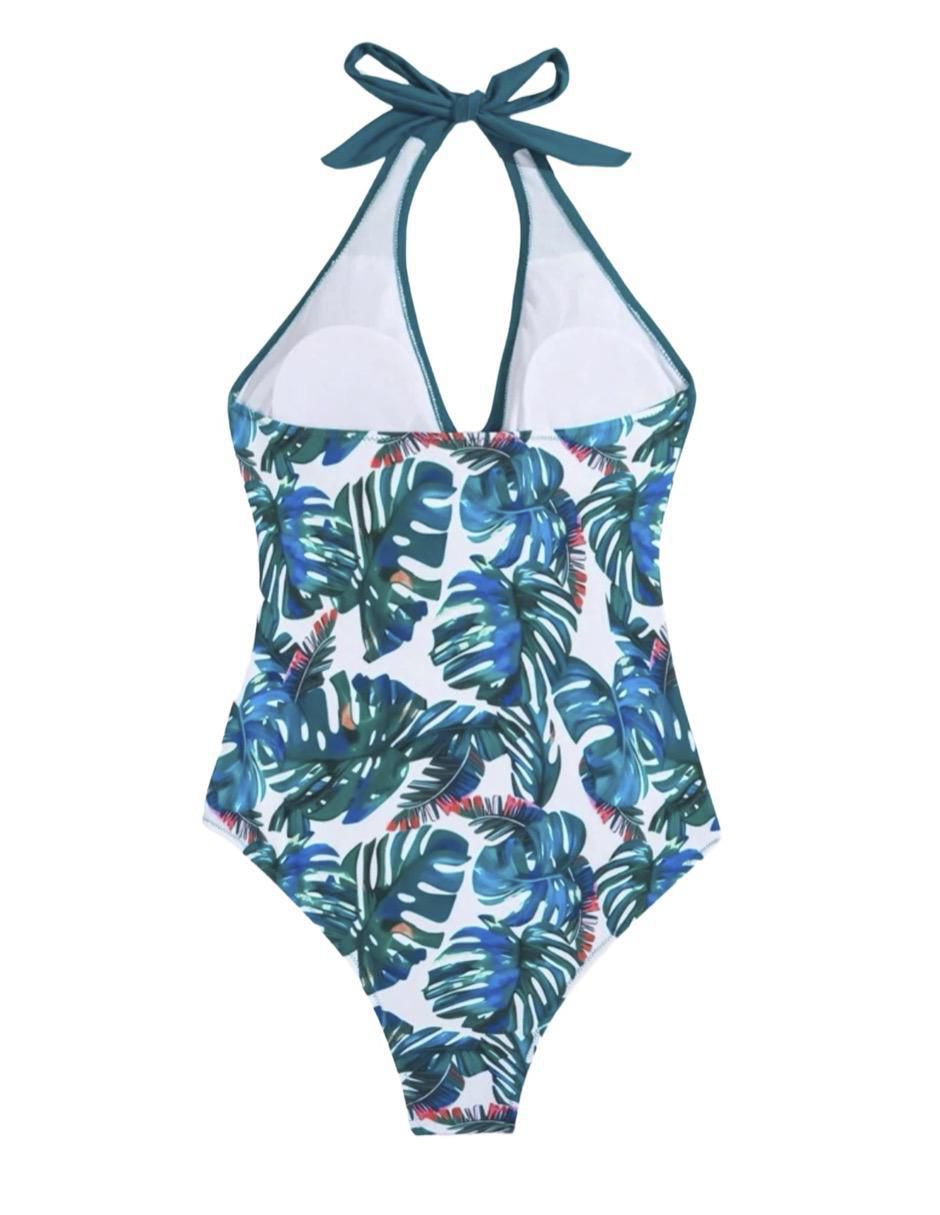 Traje de baño completo estampado floral para mujer 3
