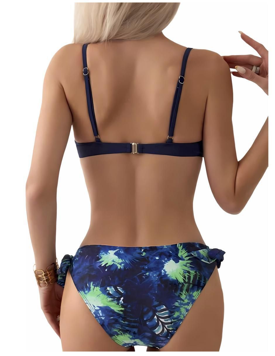 Conjunto bikini estampado tie dye para mujer 2
