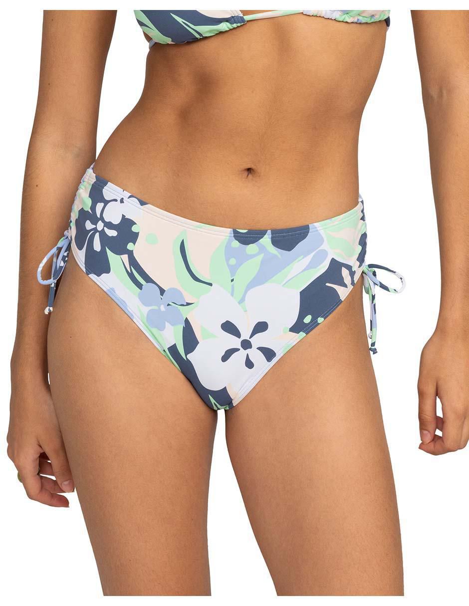 Panty bikini estampado floral a la cadera para mujer