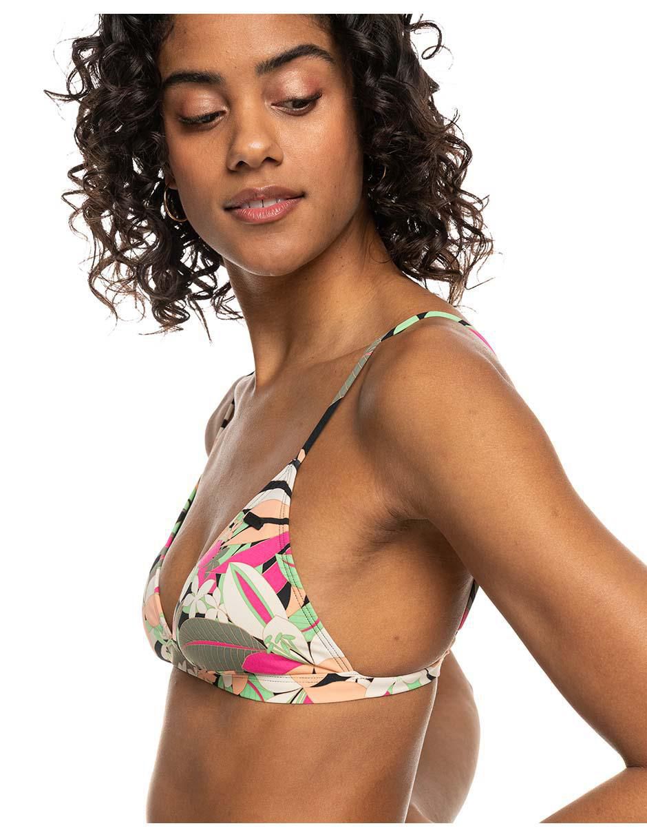 Top bikini estampado floral con copa removible para mujer 3
