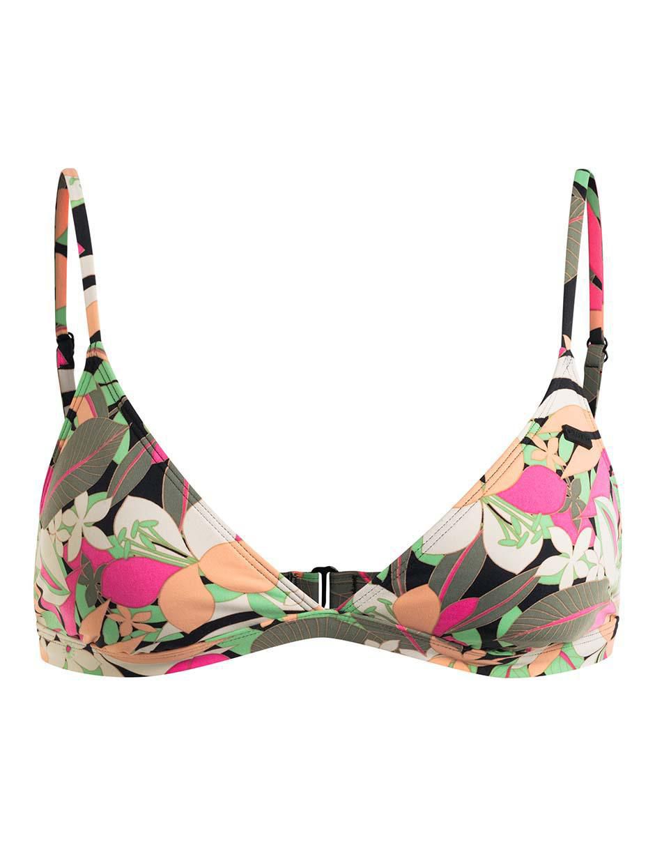 Top bikini estampado floral con copa removible para mujer 5
