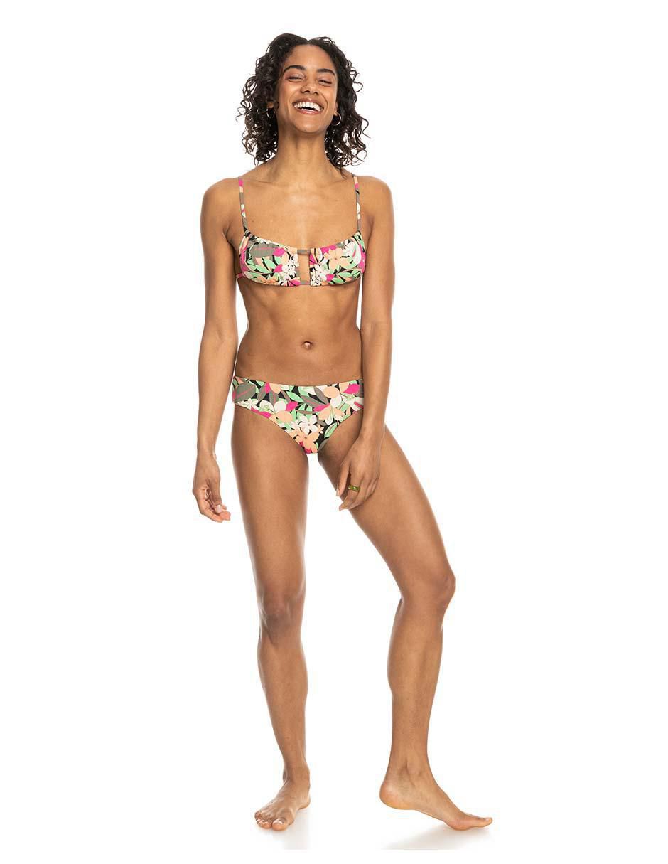 Top bikini estampado floral con copa removible para mujer 4