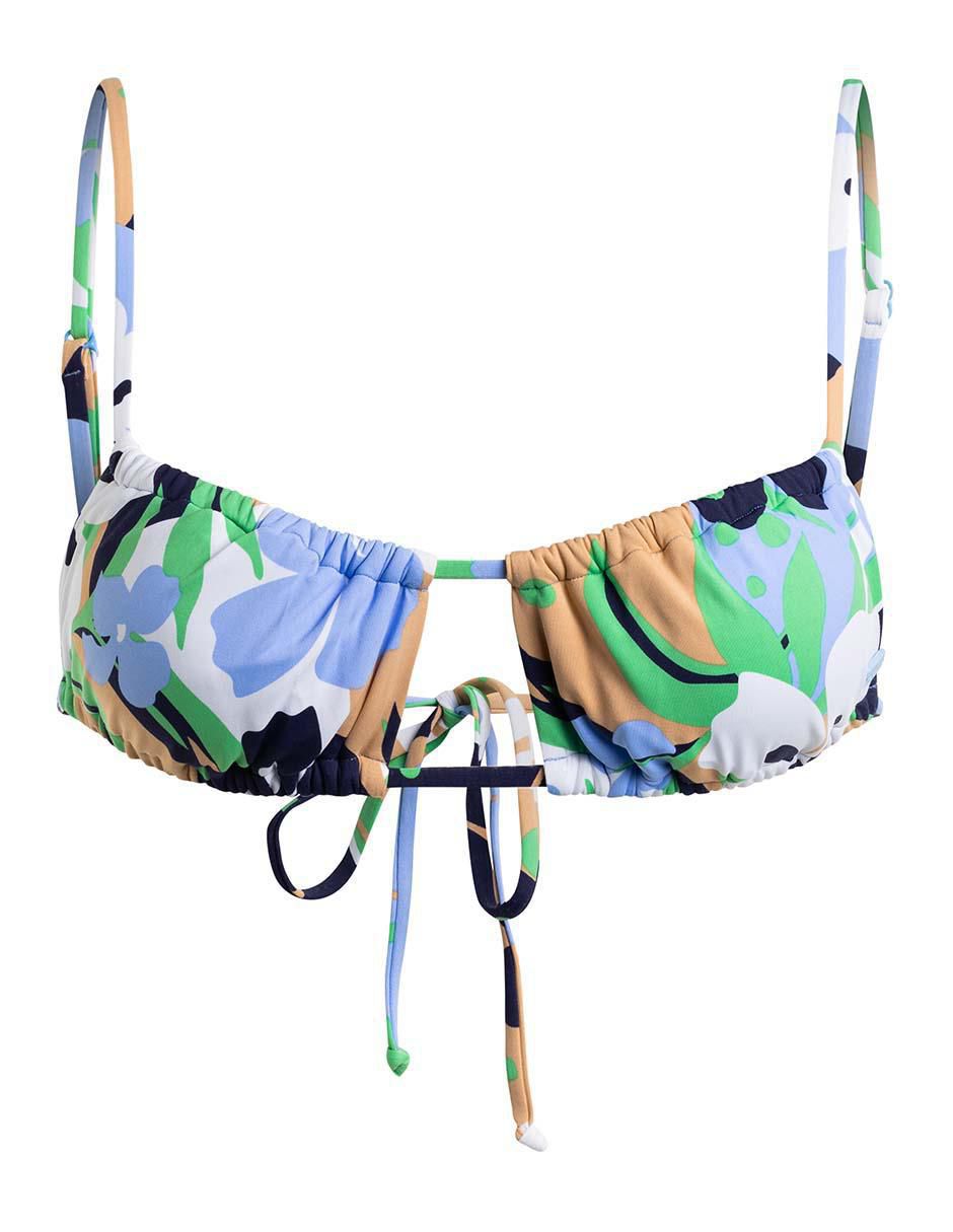 Top bikini estampado floral con copa removible para mujer 5
