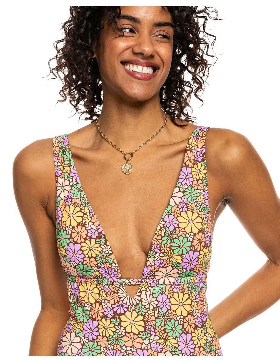 Traje de baño completo estampado floral para mujer 4