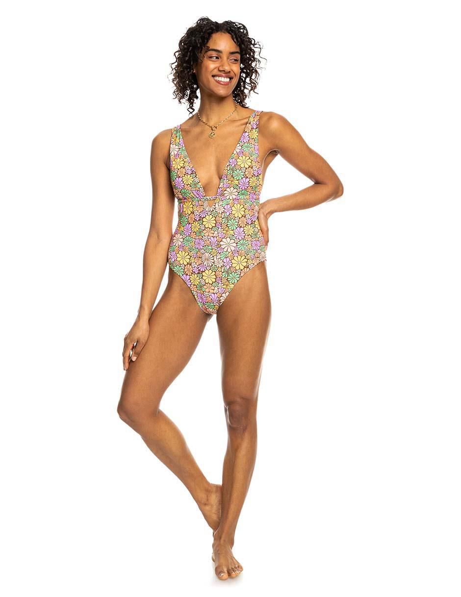 Traje de baño completo estampado floral para mujer 5