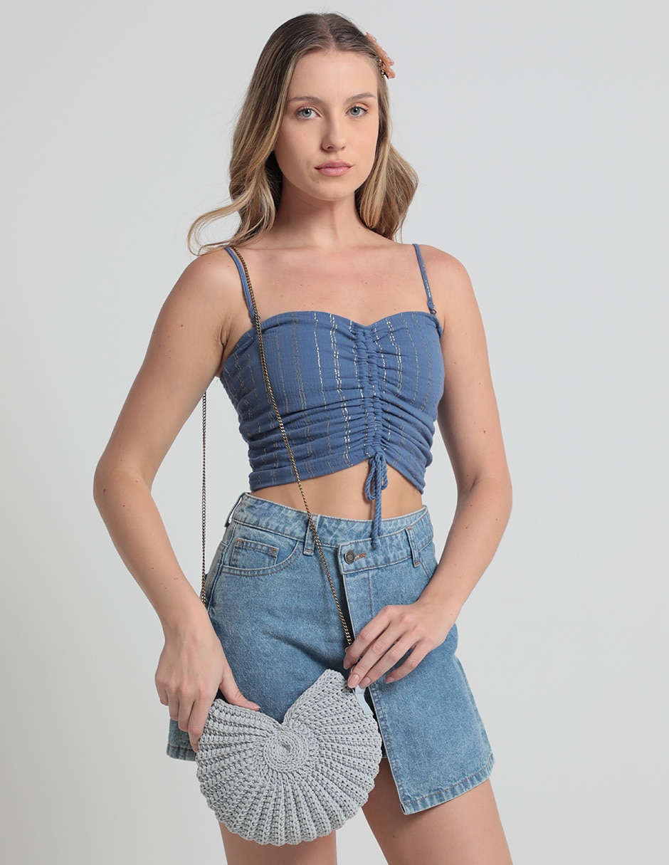 Top escote corazón tirante ajustable Top escote corazón tirante ajustable