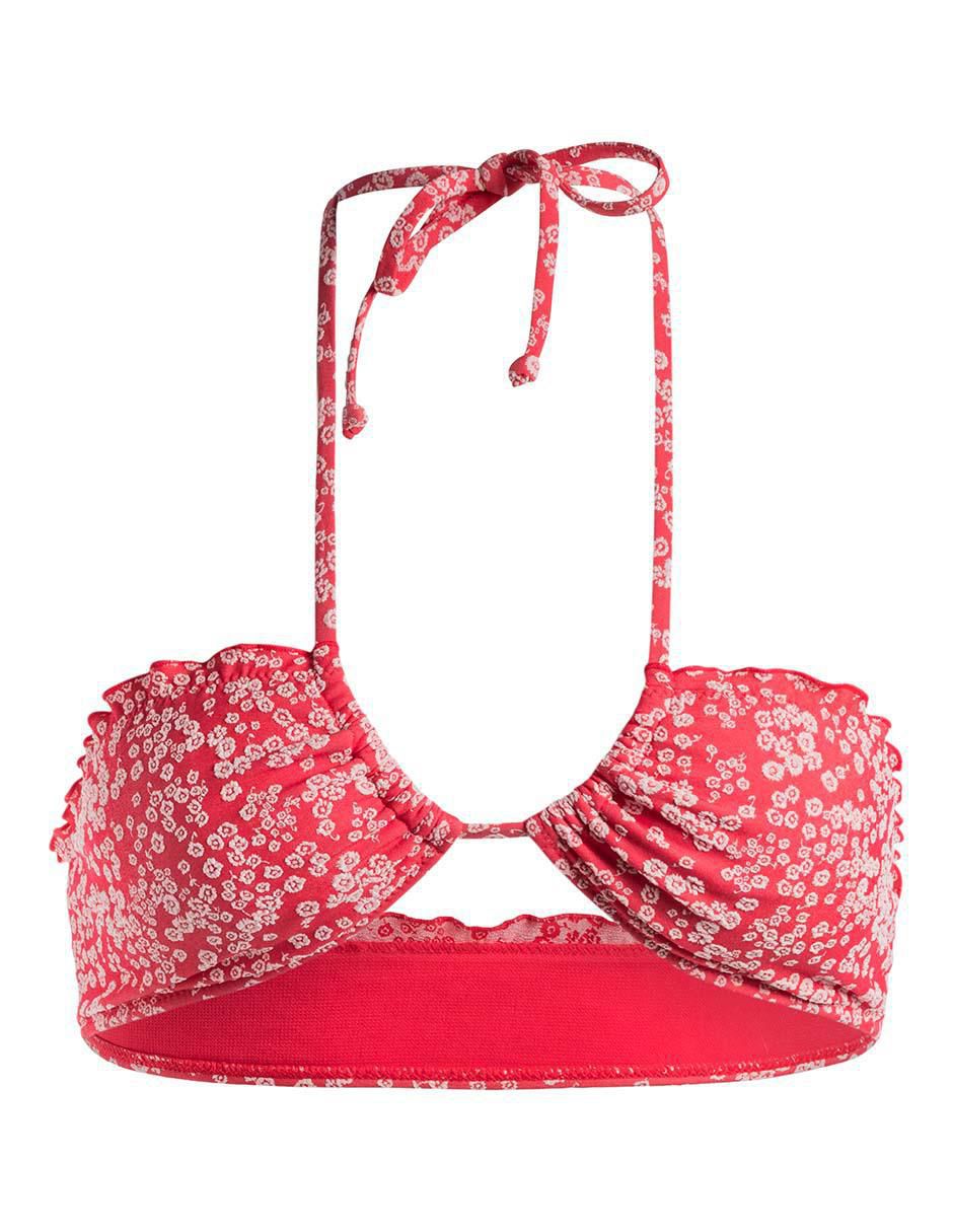 Top bikini estampado floral con copa removible para mujer 3