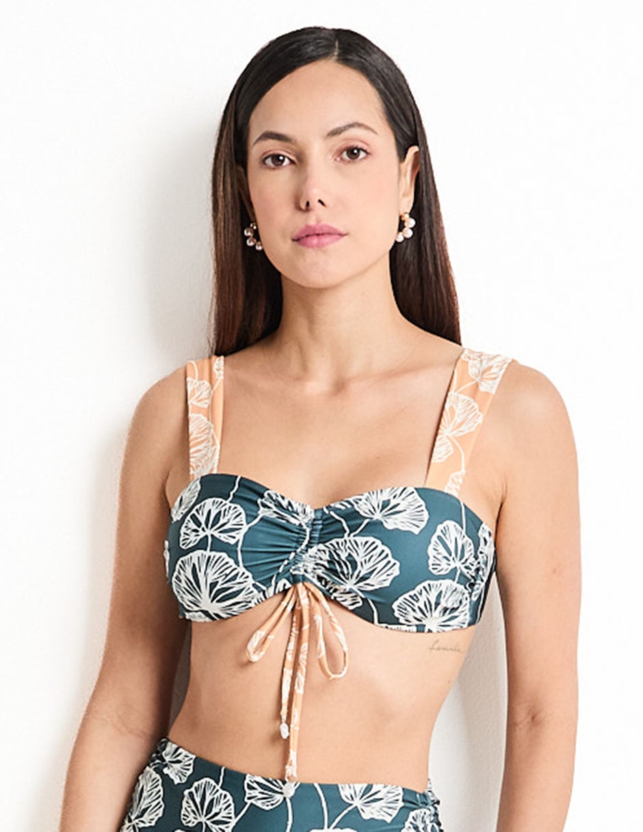 Top bikini estampado floral con copas para mujer Top bikini estampado floral con copas para mujer