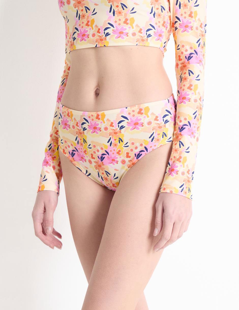Bikini estampado floral a la cintura para mujer 2