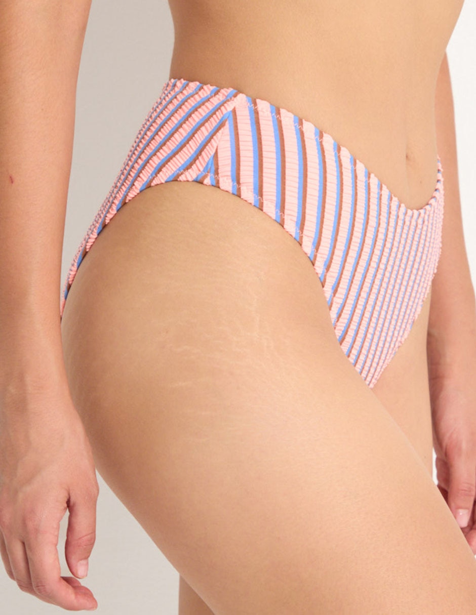 Bikini estampado a rayas para mujer 2