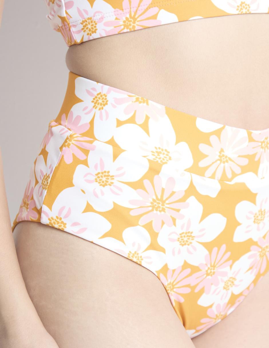 Cheeky bikini estampado floral a la cintura para mujer 4