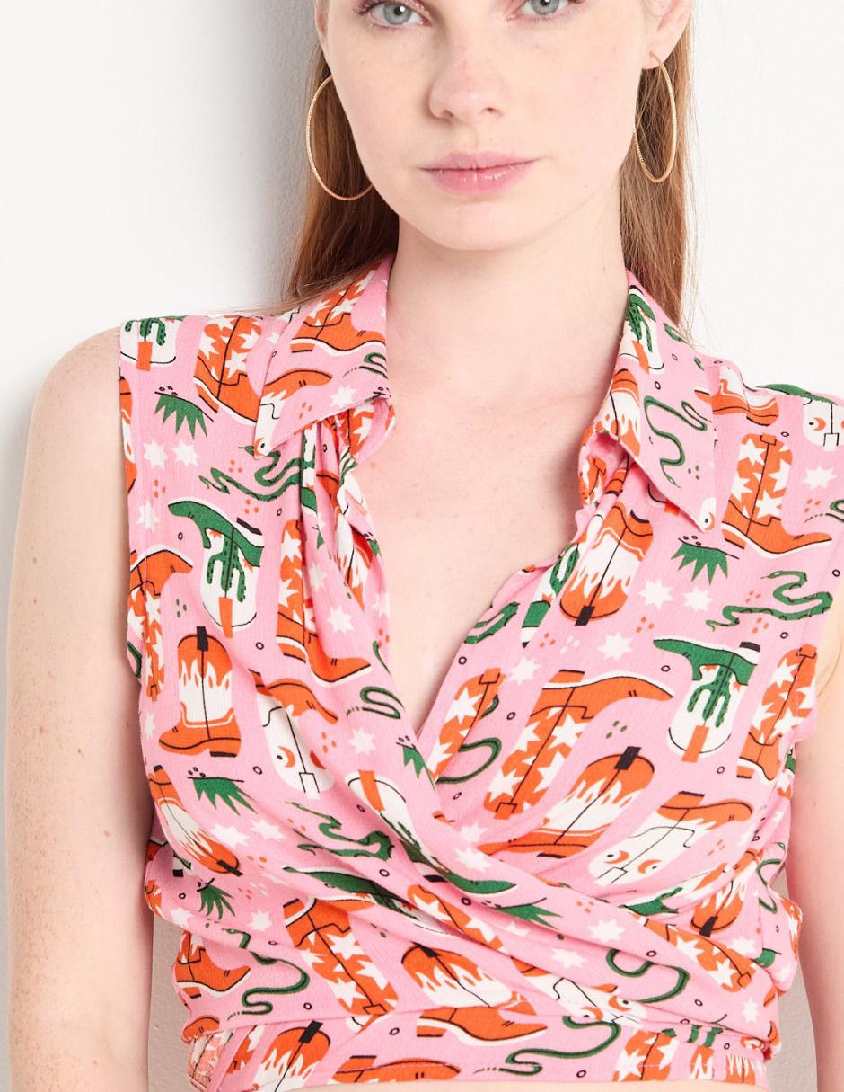 Top cuello camisero escote medio 4