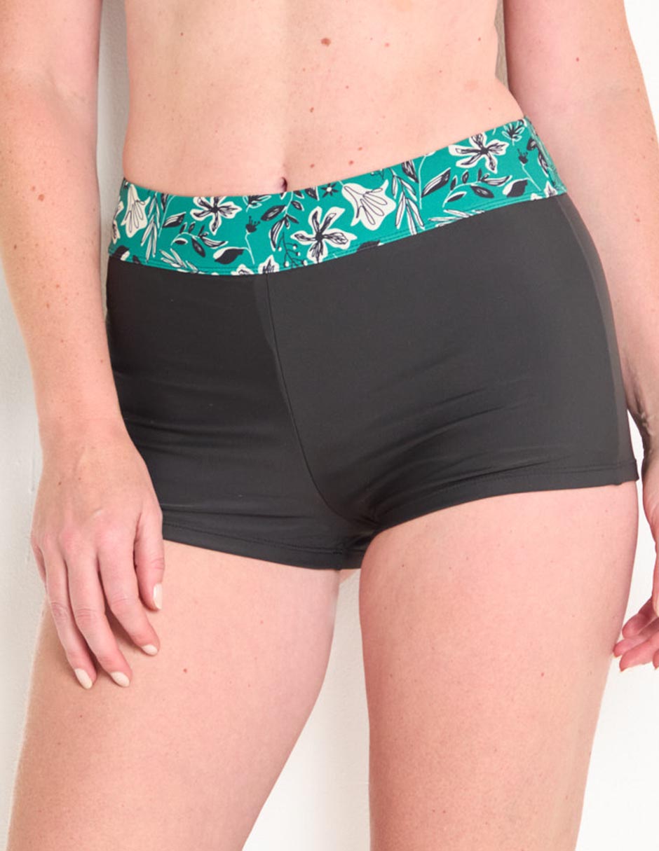 Boxer bikini estampado floral a la cintura para mujer 1