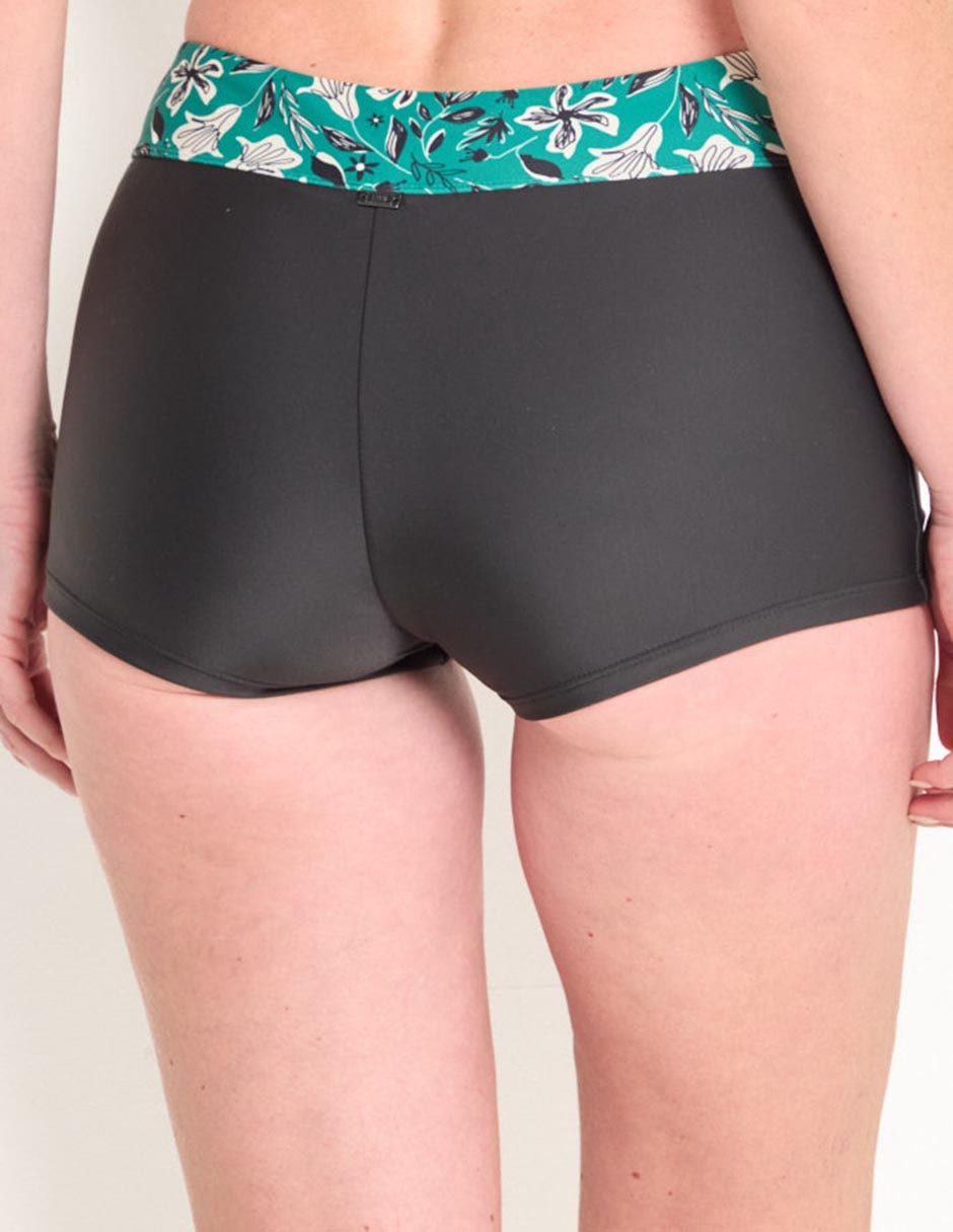 Boxer bikini estampado floral a la cintura para mujer