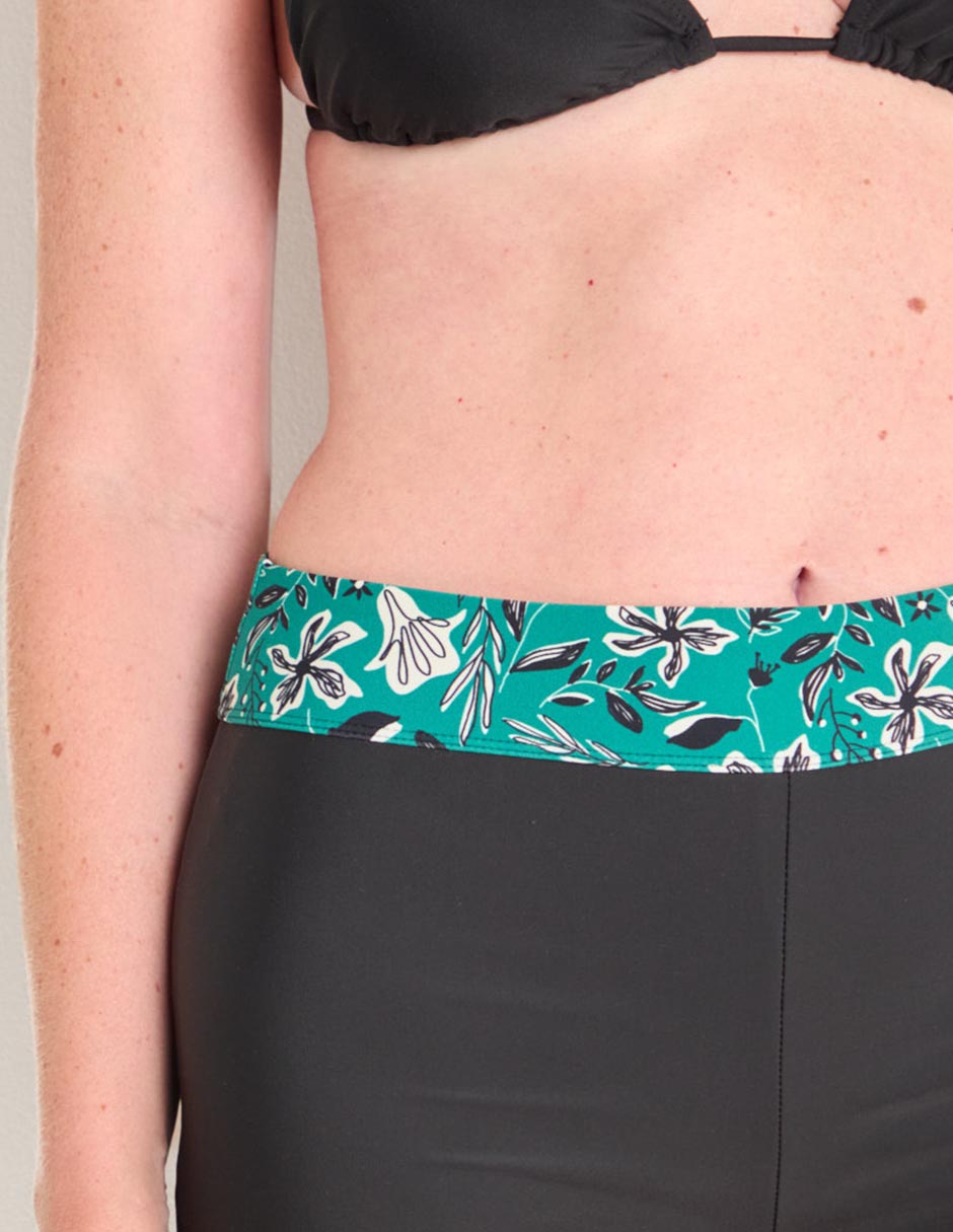 Boxer bikini estampado floral a la cintura para mujer