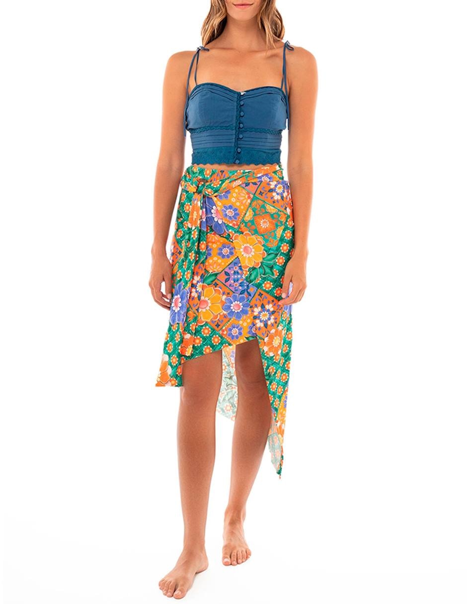 Falda short midi a la cintura