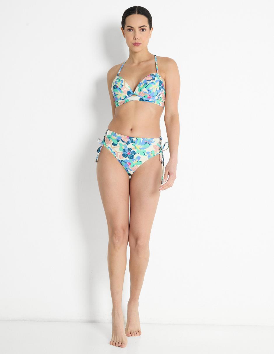 Panty bikini estampado floral a la cintura para mujer 5