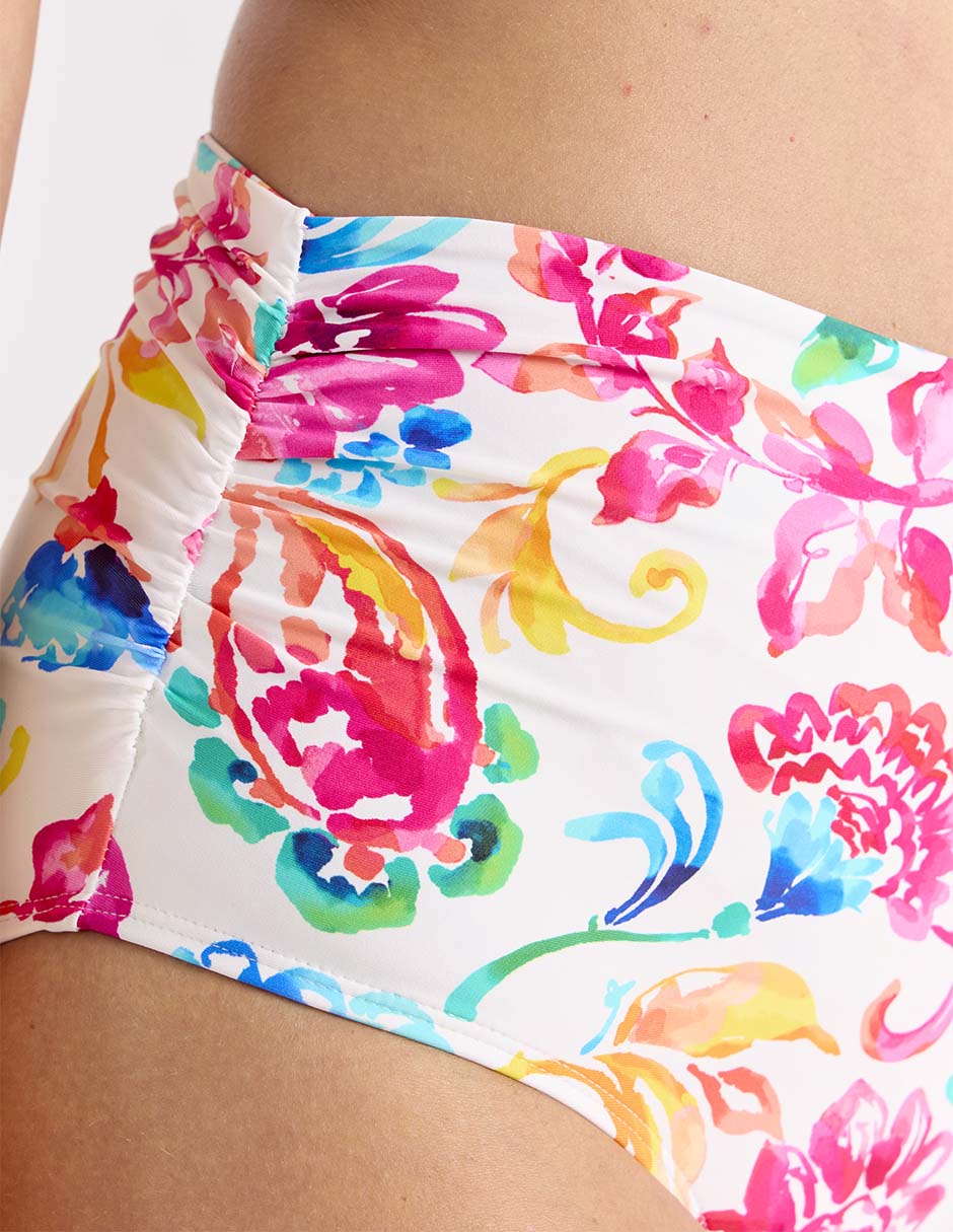 Hipster bikini estampado floral a la cintura para mujer 4