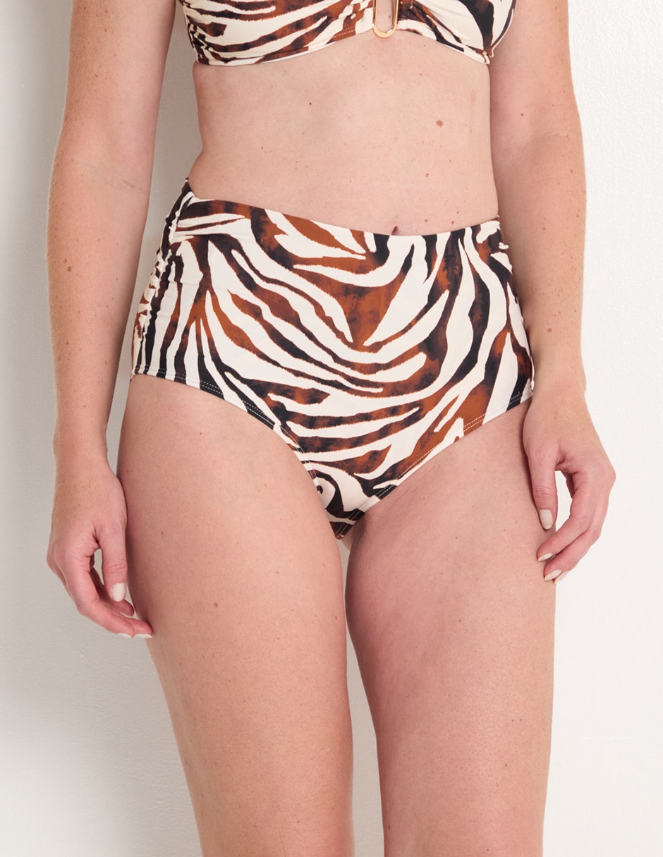 Panty bikini estampado animal print a la cintura para mujer 2