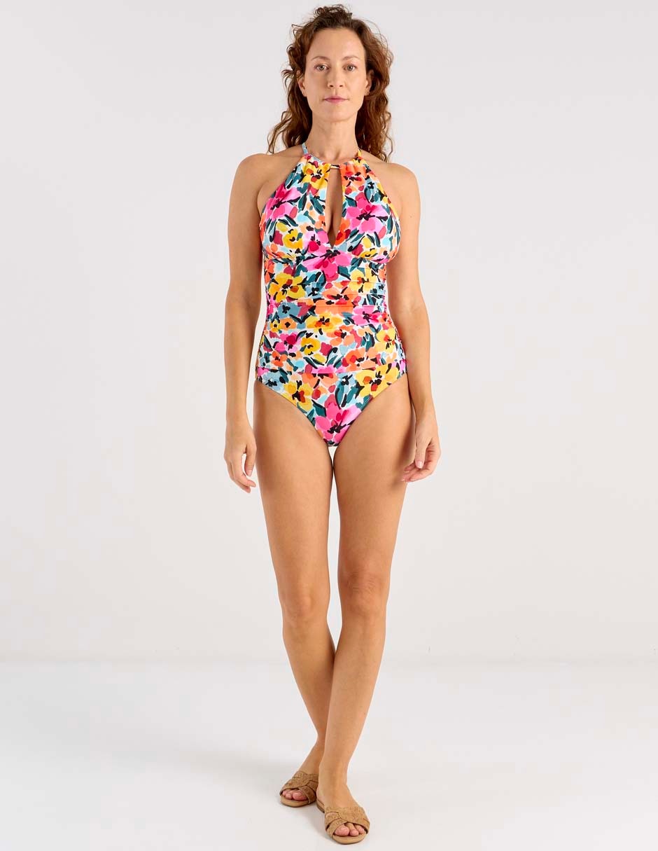 Traje de baño completo estampado floral para mujer 3