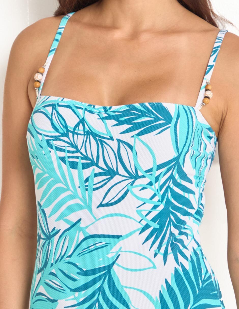 Traje de baño completo estampado floral para mujer 4