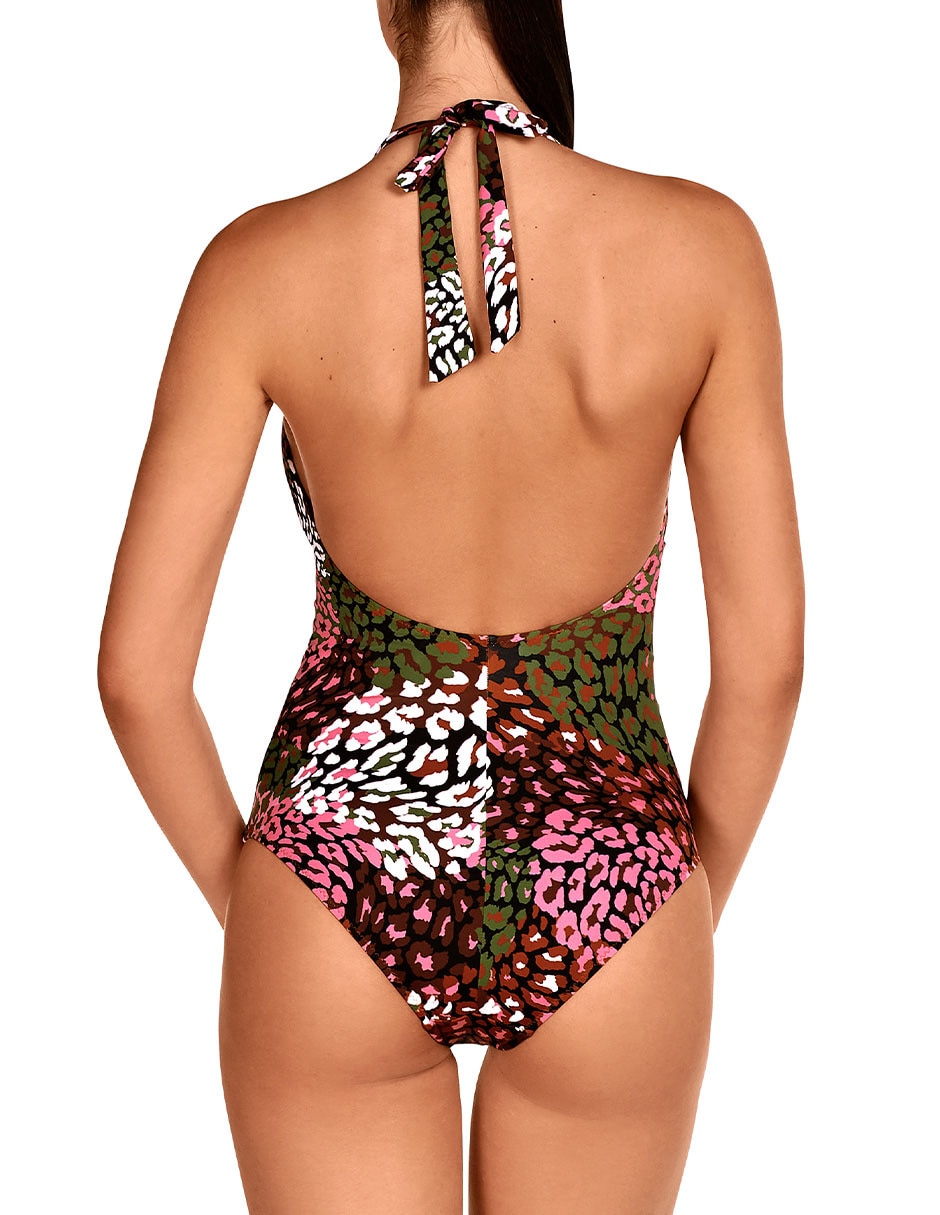 Traje de baño completo estampado animal print para mujer 3