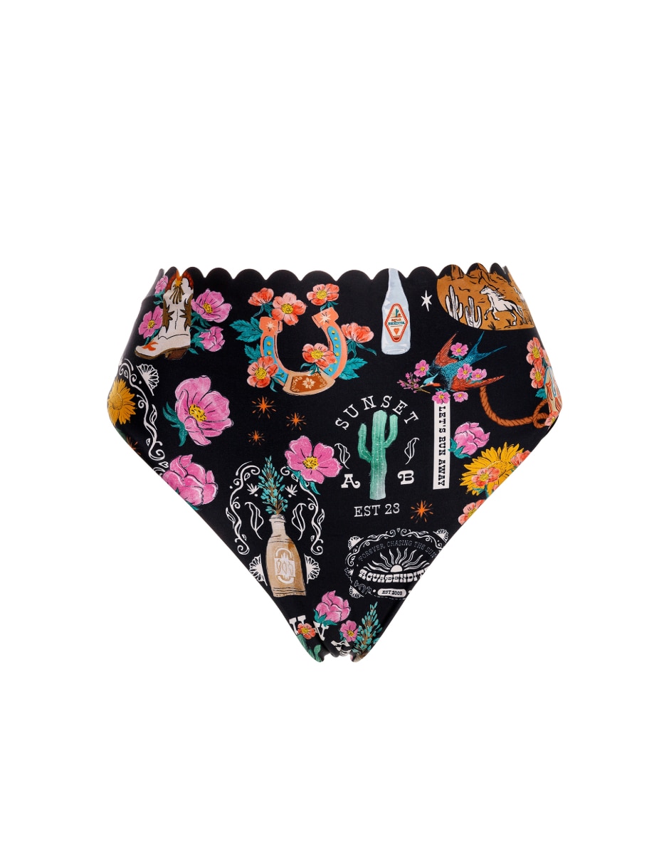Panty bikini estampado floral a la cintura para mujer 7