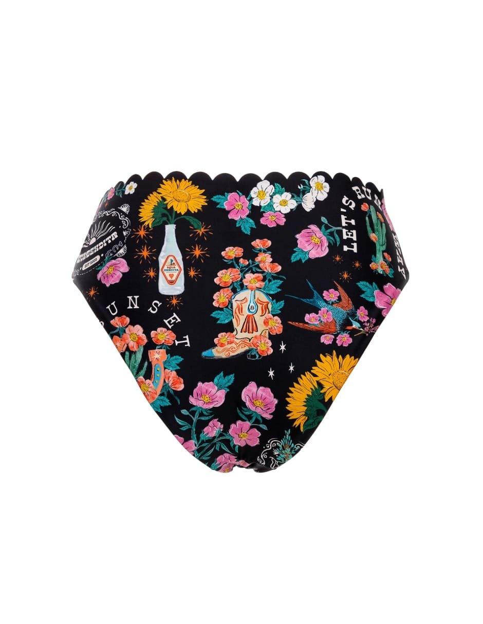 Panty bikini estampado floral a la cintura para mujer 8